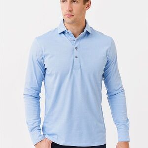 Greyson Men's Omaha Long Sleeve Polo Shirt (Greenish Blue)